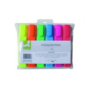 Rotulador Fluorescente Q-Connect Estuche 6 colores