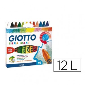 Lápices cera Giotto maxi caja de 12 colores