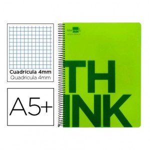 Bloc Cuarto Liderpapel serie Think cuadricula 4 mm verde