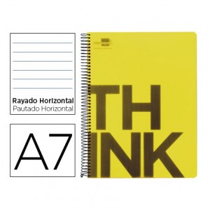 Bloc Din A7 Liderpapel serie Think rayado amarillo