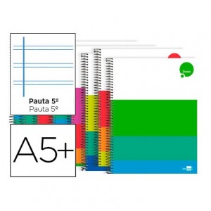 Bloc cuarto espiral Liderpapel pauta 2,5 mm tapa extradura