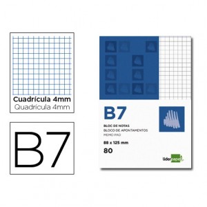 Bloc de notas Din B7 perforado Liderpapel