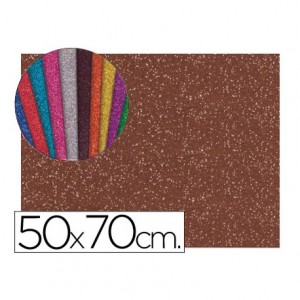 Goma Eva Liderpapel con purpurina 50x70cm 60g m2 marron