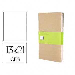 Libreta Moleskine tapa blanda liso kraft pack (3) 13x21 cm
