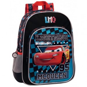 Mochila Cars McQueen Microfibra 29x38x14 cm Negra