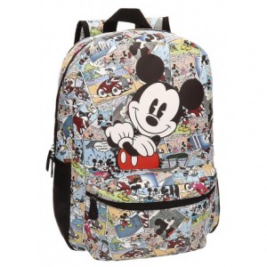 Mochila Mickey Mouse Comic Piel Sintética 32x42x12 cm Viñetas