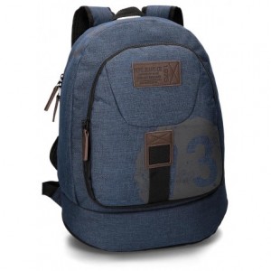 Mochila Pepe Jeans 73 Blue Poliéster 34x42x16 cm Denim adaptable a carro