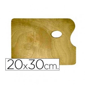 Paleta madera Artist rectangular tamaño 20x30x0,05 cm
