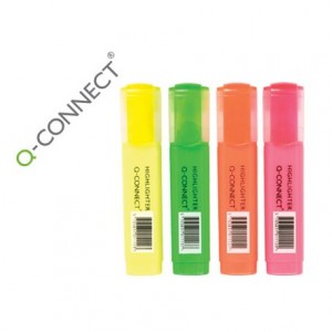 Rotuladores fluorescentes Q-Connect 4 colores