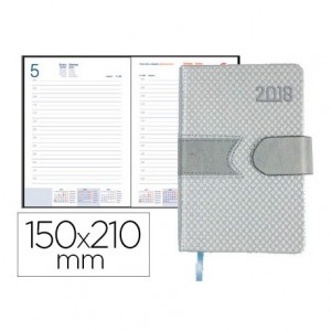 Agenda 2018 Lidhor Dia pagina 150x210 mm Gris Liderpapel