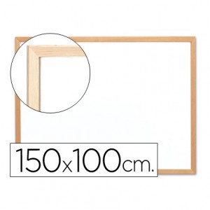 Pizarra Blanca laminada marco de madera 150x100 Q-Connect