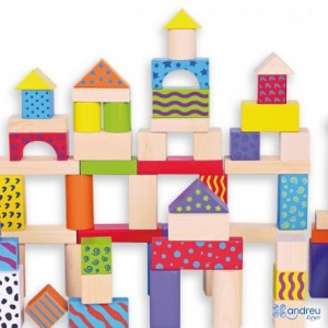 Juego para bebés a partir de 2 años Bloques de madera marca Andreutoys