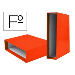 Caja archivador Liderpapel de palanca Folio documenta Naranja