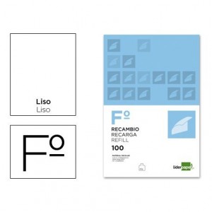 Recambio Liderpapel Folio liso 16 taladros