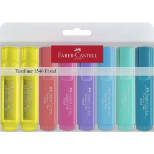 Rotulador Faber Castell fluorescente 1546 pastel textliner estuche 8 unidades colores surtidos