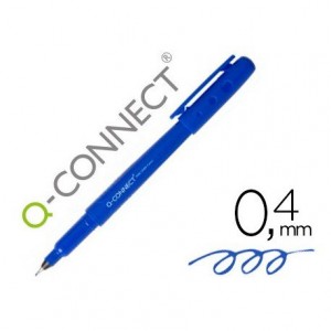 Rotulador Q-Connect punta de fibra color azul trazo 0.4 mm