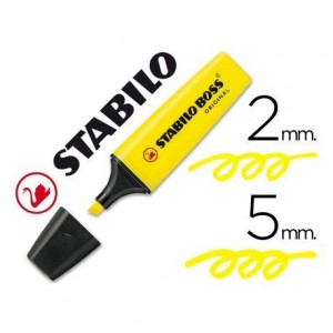 Rotulador Stabilo Boss 70 amarillo. Marcador Fluorescentes