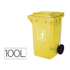 Papelera contenedor Q-connect 100L amarillo