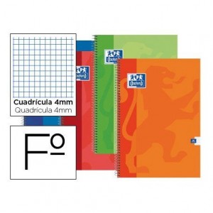 Bloc espiral Oxford extradura folio cuadricula 4mm