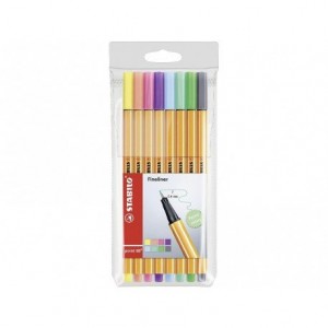 Rotulador Stabilo Punta Fibra Point 88 Estuche 8 Colores Pastel