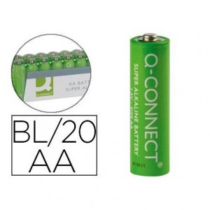 Pila Q-Connect Alcalina AA Blíster de 20 unidades