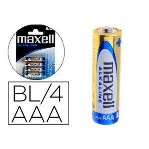 Pilas Maxell Alcalina 1.5V AAA LR03 Blíster con 4 unidades