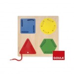 Juego Educativo a partir de 2 años Enhebrar formas geometricas marca Goula