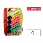 Rotulador Stabilo Boss Fluorescente 70 Pack 4 unidades Colores Surtidos