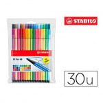 Rotulador Stabilo pen 68 Neon estuche 24+6 neón