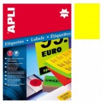 Apli Etiquetas Adhesivas 210x297 mm Amarillo Fluorescente Caja con 20 hojas