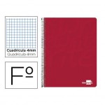 Cuaderno Espiral Liderpapel Write Tamaño Folio Cuadrícula 4 mm Color Rojo