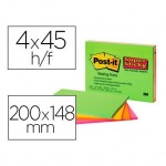 Post-It ® Bloc de Notas Quita y Pon Super Sticky 200x149 mm Neón XXL