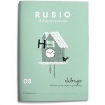 Cuaderno Rubio Escritura nº 08 Dibujos para seguir y colorear 20 páginas