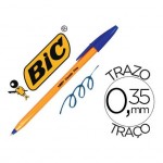 Boligrafo Bic tinta azul 0,35 mm cuerpo naranja