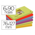 Pack 6 blocs Post-it ® 76 x 127 mm