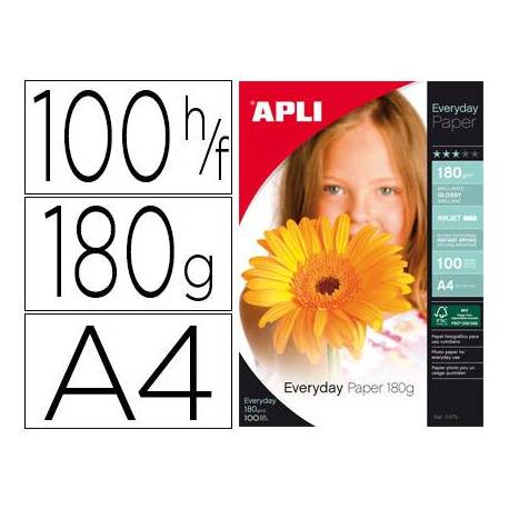 Papel Fotográfico Apli Glossy 180 g/m2