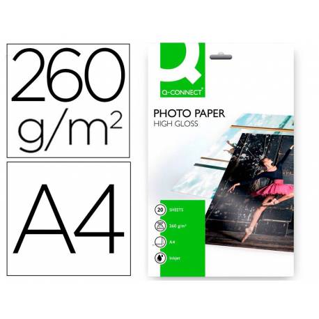 Papel fotográfico Glossy Q-connect 260 gramos